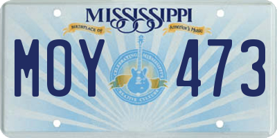 MS license plate MOY473