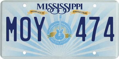 MS license plate MOY474