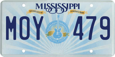 MS license plate MOY479