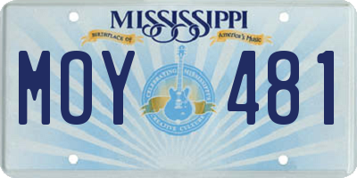 MS license plate MOY481