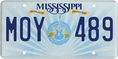MS license plate MOY489