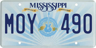 MS license plate MOY490