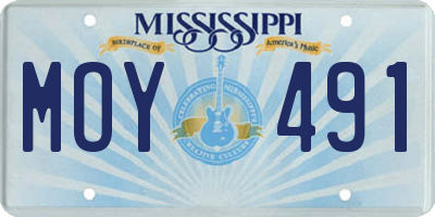 MS license plate MOY491