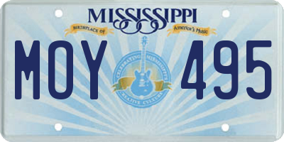 MS license plate MOY495