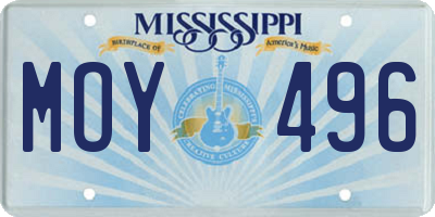 MS license plate MOY496
