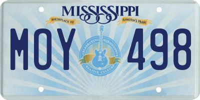 MS license plate MOY498
