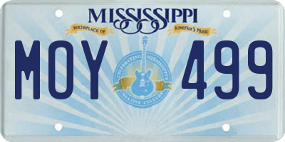 MS license plate MOY499