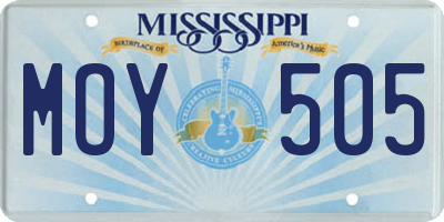 MS license plate MOY505