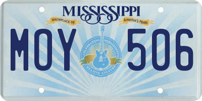 MS license plate MOY506