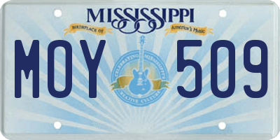 MS license plate MOY509