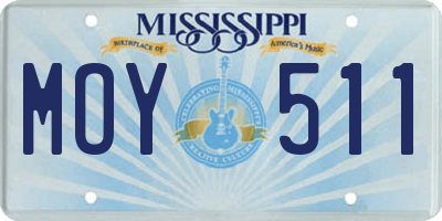 MS license plate MOY511