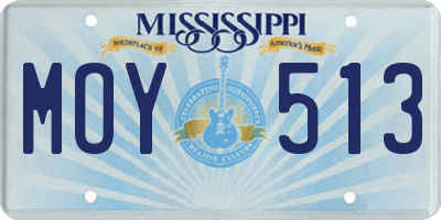 MS license plate MOY513