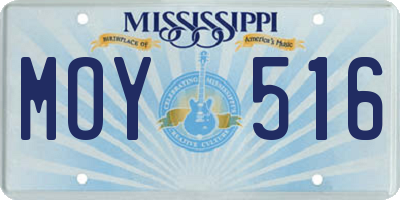 MS license plate MOY516