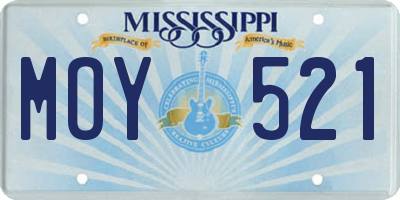 MS license plate MOY521