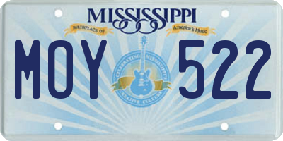 MS license plate MOY522