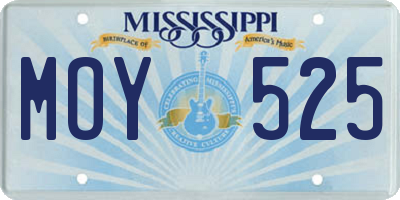 MS license plate MOY525