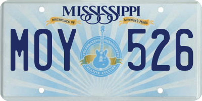 MS license plate MOY526