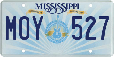 MS license plate MOY527
