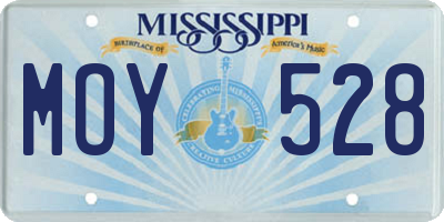 MS license plate MOY528