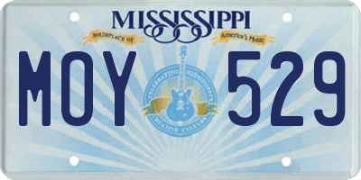 MS license plate MOY529