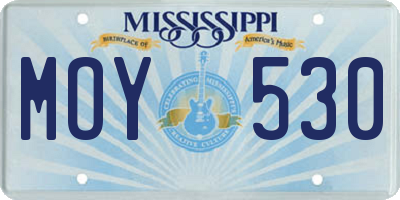 MS license plate MOY530