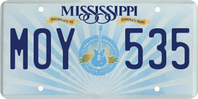 MS license plate MOY535