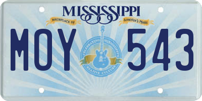 MS license plate MOY543