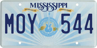 MS license plate MOY544