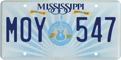 MS license plate MOY547