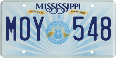 MS license plate MOY548