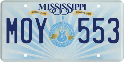 MS license plate MOY553