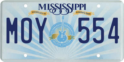 MS license plate MOY554