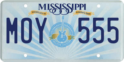 MS license plate MOY555