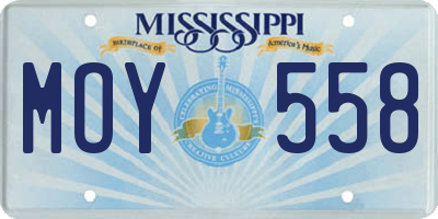 MS license plate MOY558
