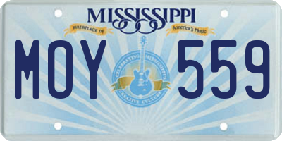 MS license plate MOY559