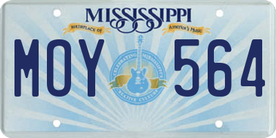 MS license plate MOY564