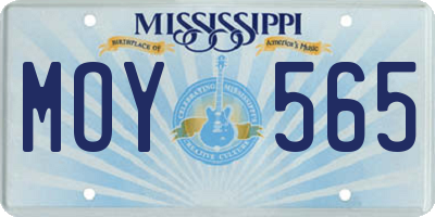 MS license plate MOY565