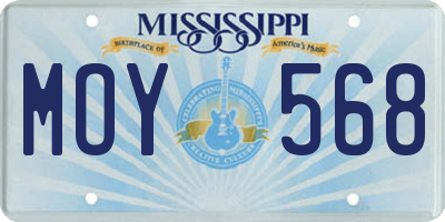 MS license plate MOY568