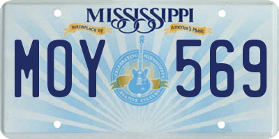 MS license plate MOY569