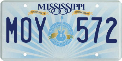 MS license plate MOY572