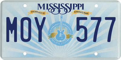 MS license plate MOY577