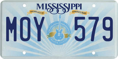 MS license plate MOY579