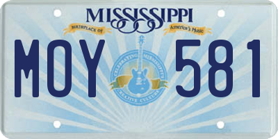 MS license plate MOY581
