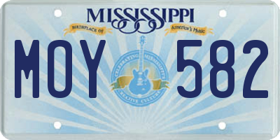 MS license plate MOY582