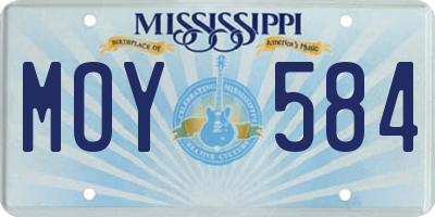 MS license plate MOY584