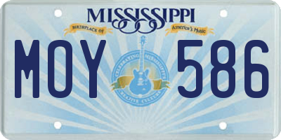 MS license plate MOY586