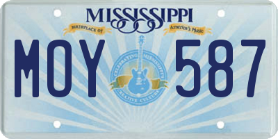 MS license plate MOY587