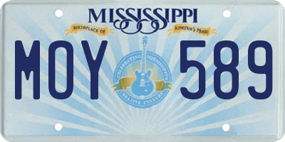 MS license plate MOY589