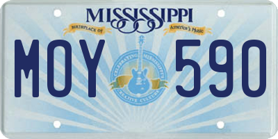 MS license plate MOY590