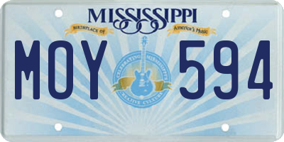 MS license plate MOY594